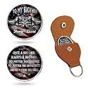 Wrappiness Personalized Pocket Hug Token Coin with PU Leather Pouch Keychain
