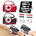 Wraprocut (2-Pack) Wrapping Paper Cutter & Tape Dispenser Dual Use with 4 Tapes，2 Replace Blades Kit for Christmas Gift Wrap Cutter Tool Paper Roll Holder Tube Sliding Slicing for Birthday Holiday.