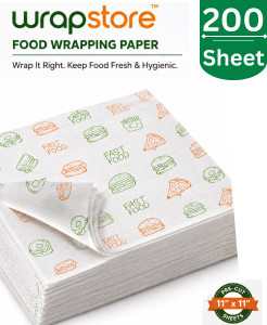 WRAPSTORE 200 Pre-Cut Butter Paper Sheets
