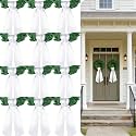 Wreath Sash for Front Door, 12 Pcs Blank White Sash for Monogram Embroidery Party Farmhouse Doorway Indoor Outdoor Decor