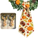 Wreath Sash for Front Door 2 Pack, Harvest Turkey Fall Wreath Ribbon, 4.5 x 56 Inch Wreath Bow Accessories for Thanksgiving Autumn Decor