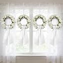 Wreath Sash for Front Door, 4 Pcs White Blank Wreath Sash Accessories for Monogram Embroidery Party Yard Doorway Indoor Outdoor Wall Wedding Decor