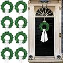 Wreath Sash for Front Door, 8Pcs White Blank Satin Wreath Sash Accessories for Embroidery Monogram Home Party Wedding Christmas