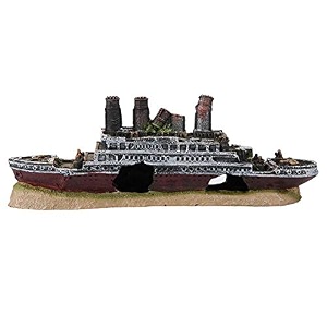 wreck ornaments fish tank decoration titanic lost wrecked boat ship aquarium decoration ornament
