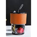 WRINGO 435ML Glasses Cup with 1 PC Leather Sleeve and Straw,Glass Tumbler with Straw and Lid, Sipper, Glass Coffee Mugs for Direct Drinking Mouth Dual Use, Summer Travel Essential Bottle (Black Mug)
