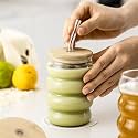 WRINGO 500 ML Premium Glass Sipper, Transparent, Mason Jar Cup with Lid and Glass Straw, Drinking Glasses for Smoothies, Iced Coffee, Boba Tea, Cocktails, Beer, Juice &amp; Milkshakes (Set of 1) (WR-02)