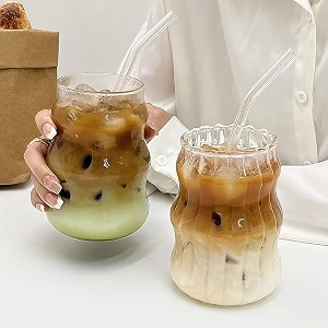 wringo glass sipper can 510 ml transparent mason jar cup with lid and straw drinking glasses for smoothies iced coffee boba tea cocktails beer juice amp milkshakes set of 1 wr-01