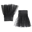 Wrist Cuffs for Women, Ruffled Fake Sleeves Elastic Detachable Arm Cuffs for Sweater Blouse Coat