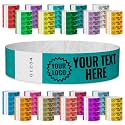 WristCo Caribbean Blue Custom Imprint Wristbands - 1,000 Tyvek - Select Qty