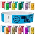 WristCo Neon Blue Custom Imprint Wristbands - 2,000 Tyvek - Select Qty