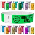 WristCo Neon Green Custom Imprint Wristbands - 2,000 Tyvek - Select Qty