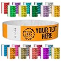 WristCo Neon Orange Custom Imprint Wristbands - 100 Tyvek - Select Qty