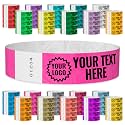WristCo Neon Pink Custom Imprint Wristbands - 1,000 Tyvek - Select Qty