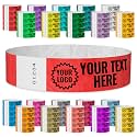 WristCo Neon Red Custom Imprint Wristbands - 200 Tyvek - Select Qty