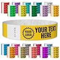 WristCo Pantone Yellow Custom Imprint Wristbands - 200 Tyvek - Select Qty
