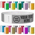 WristCo Silver Custom Imprint Wristbands - 400 Tyvek - Select Qty