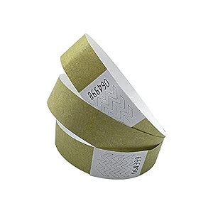 tyvek paper wristband variation pack of 200 and 500 on amazon refer image and colors gold pack of 500