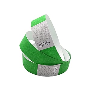 tyvek paper wristband variation pack of 200 and 500 on amazon refer image and colors green pack of 500