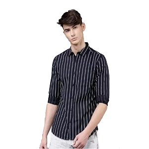 Man Slim Fit Cotton Casual Shirt