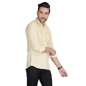Man Slim Fit Cotton Casual Shirt