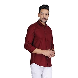 Man Slim Fit Cotton Casual Shirt