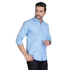 Man Slim Fit Cotton Casual Shirt