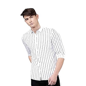 Man Slim Fit Cotton Casual Shirt