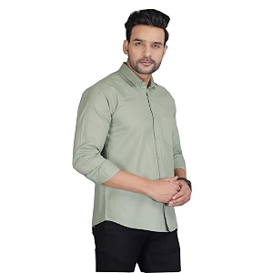 Man Slim Fit Cotton Casual Shirt