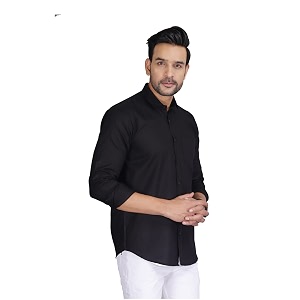 Man Slim Fit Cotton Casual Shirt
