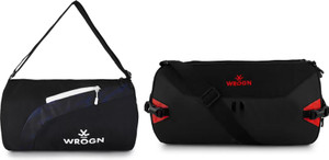 wrogn 20 l gym duffel bag - combo 20l gym duffel bag trendy men  women sport gym duffel bag fit  fitness - black