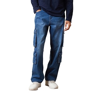 WROGN Mens 100 Cotton Cargo Jeans