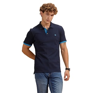 WROGN Mens Contrast Rib Pique Polo T-Shirt