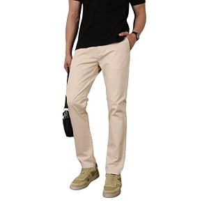 WROGN Mens Cotton-Stretch Trousers Solid