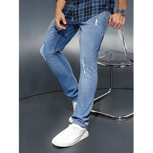 WROGN Mens Cotton Stretch Jeans Solid