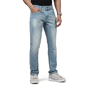 WROGN Mens Cotton Stretch Jeans Solid