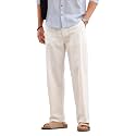 WROGN Men39s Linen Blend Trousers Solid