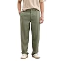 WROGN Men39s Linen Blend Trousers Solid