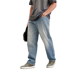 WROGN Mens Loose Fit Jeans Mid