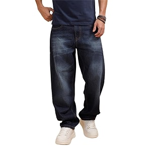 WROGN Mens Loose Fit Jeans Mid