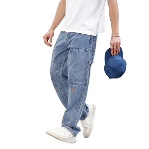 WROGN Mens Loose Fit Jeans Mid