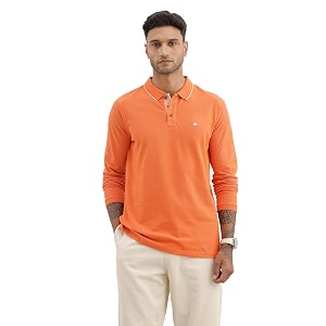 WROGN Mens Tipping Collar Full Sleeve Polo