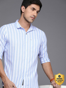 WROGN Men Checkered Casual Blue Shirt