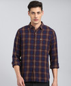 WROGN Men Checkered Casual Brown Shirt
