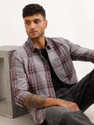 WROGN Men Checkered Casual Grey Shirt