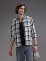 WROGN Men Checkered Casual Grey Shirt
