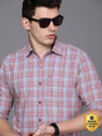 WROGN Men Checkered Casual Pink Shirt