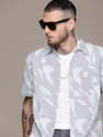 WROGN Men Printed Casual Grey Shirt