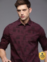 WROGN Men Printed Casual Purple Black Shirt