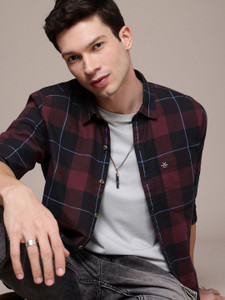 WROGN Men Regular Fit Checkered Casual Shirt