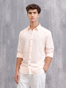 WROGN Men Solid Casual Beige Shirt